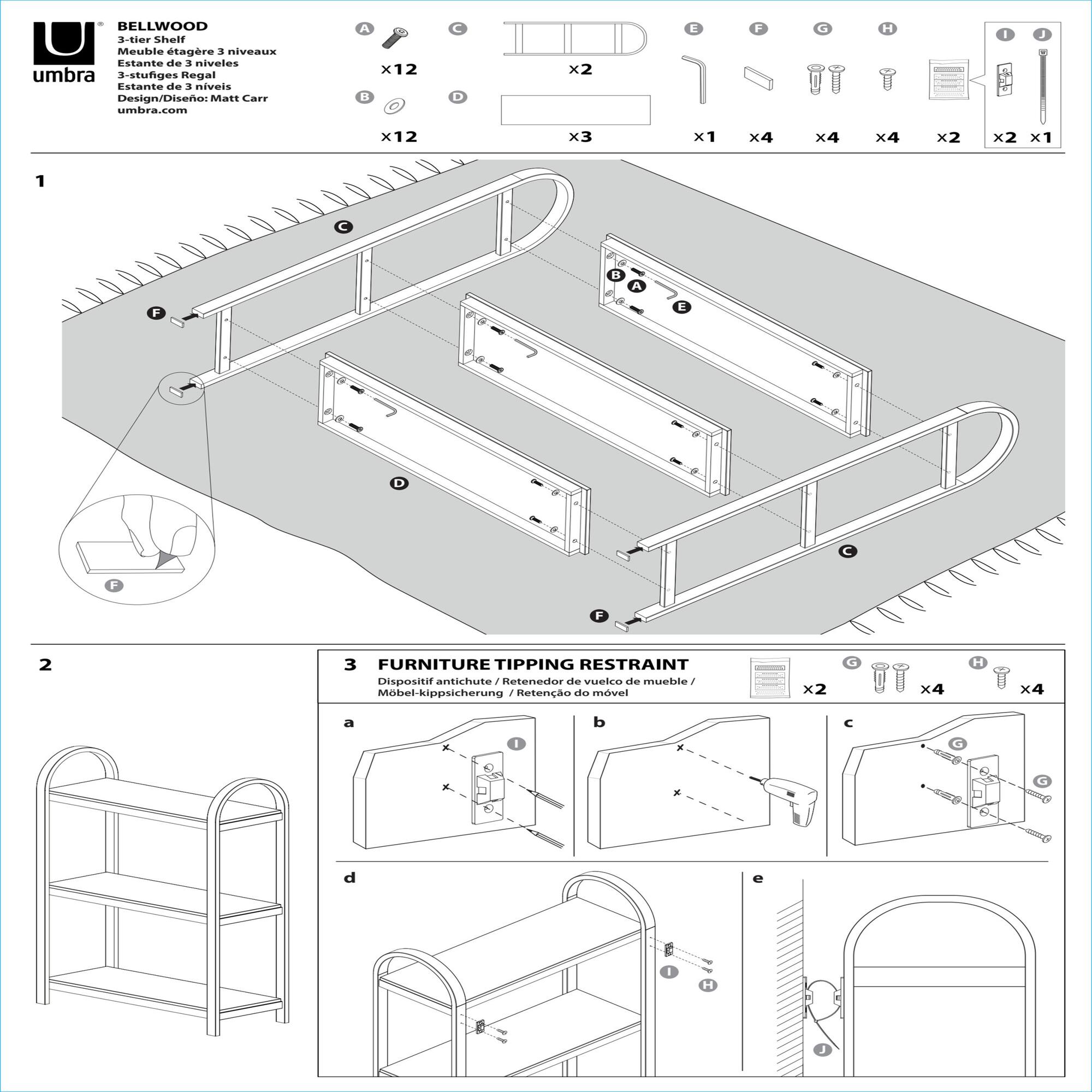 Umbra Bellwood Shelf 3 Tier Shelf